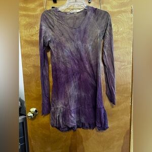 Hard tail tie dye ruffle dress top xs